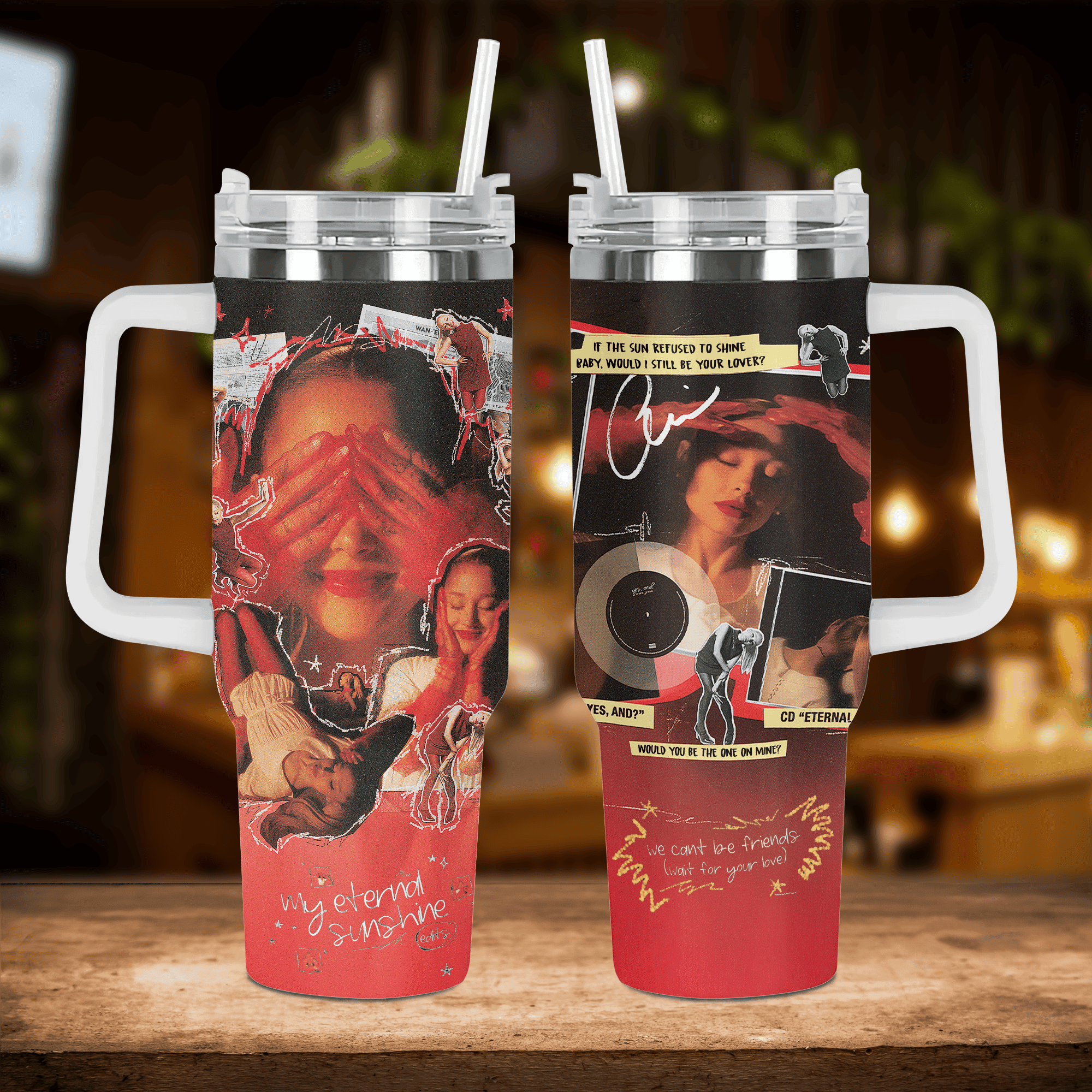 Ariana Grande Music Custom Stanley Quencher 40oz Stainless Steel Tumbler With Handle