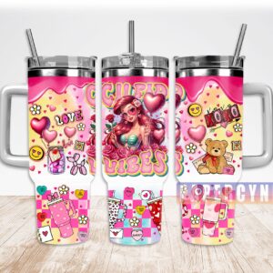 Ariel Custom Stanley Quencher 40oz Stainless Steel Tumbler With Handle