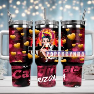 Arizona Cardinals Custom Stanley Quencher 40oz Stainless Steel Tumbler With Handle