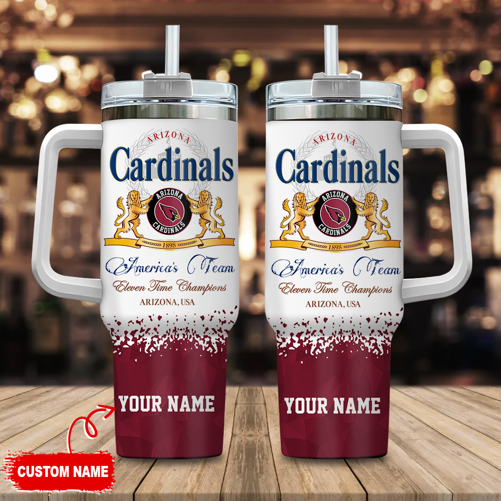 Arizona Cardinals NFL Champions Modelo Custom Stanley Quencher 40oz Stainless Steel Tumbler With Handle