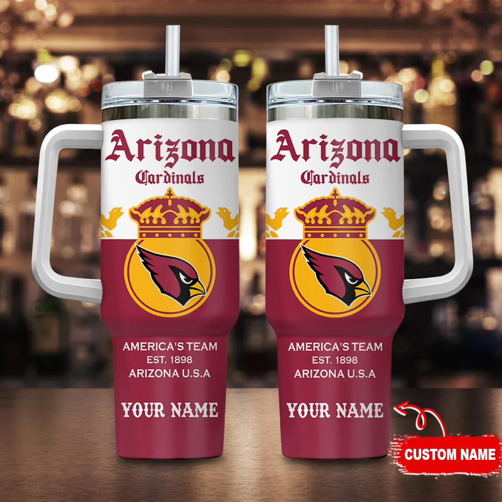 Arizona Cardinals NFL Corona Extra Custom Stanley Quencher 40oz Stainless Steel Tumbler With Handle