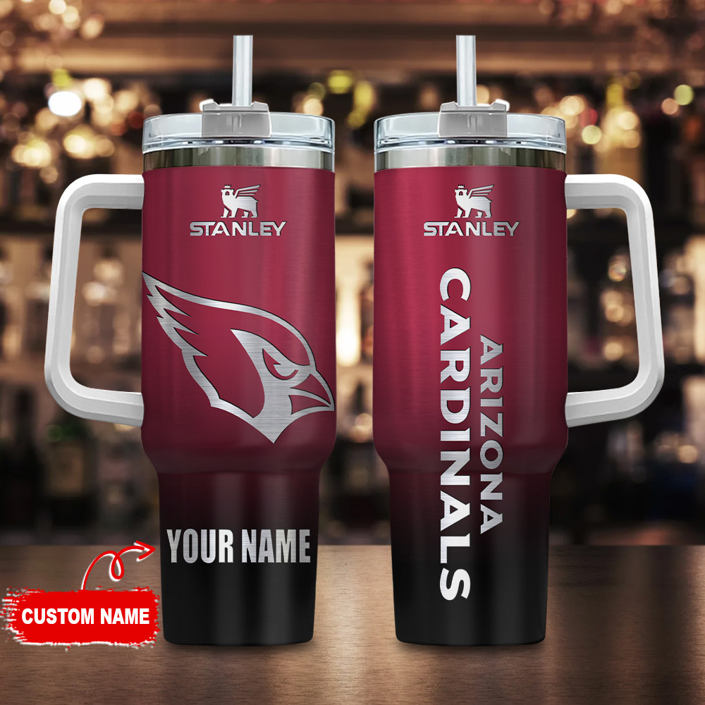 Arizona Cardinals NFL Custom Stanley Quencher 40oz Stainless Steel Tumbler With Handle