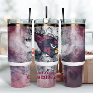 Arizona Cardinals NFL Custom Stanley Quencher 40oz Stainless Steel Tumbler With Handle