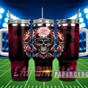 Arizona Cardinals NFL Custom Stanley Quencher 40oz Stainless Steel Tumbler With Handle