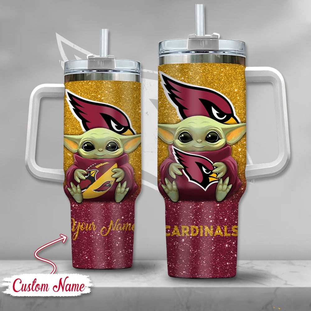 Arizona Cardinals NFL Custom Stanley Quencher 40oz Stainless Steel Tumbler With Handle