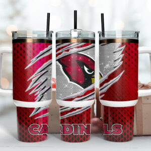Arizona Cardinals NFL Custom Stanley Quencher 40oz Stainless Steel Tumbler With Handle