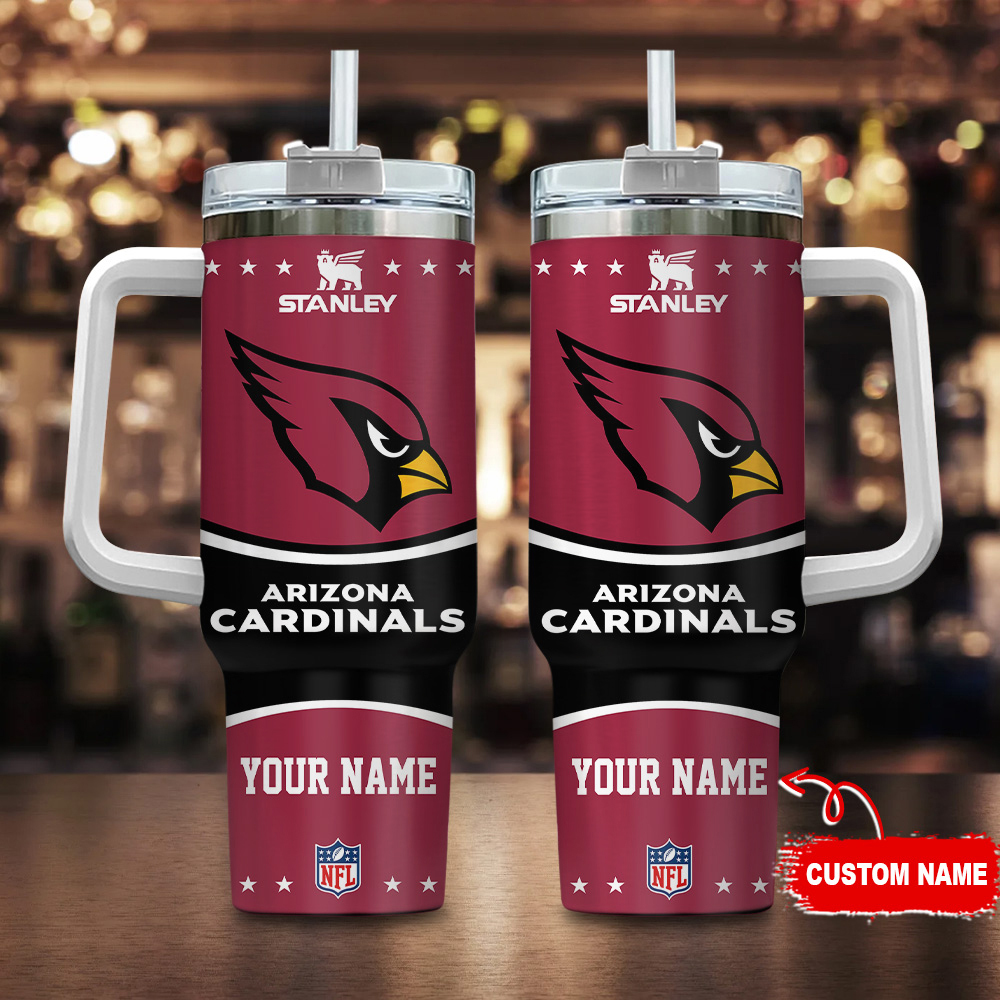 Arizona Cardinals NFL Custom Stanley Quencher 40oz Stainless Steel Tumbler With Handle