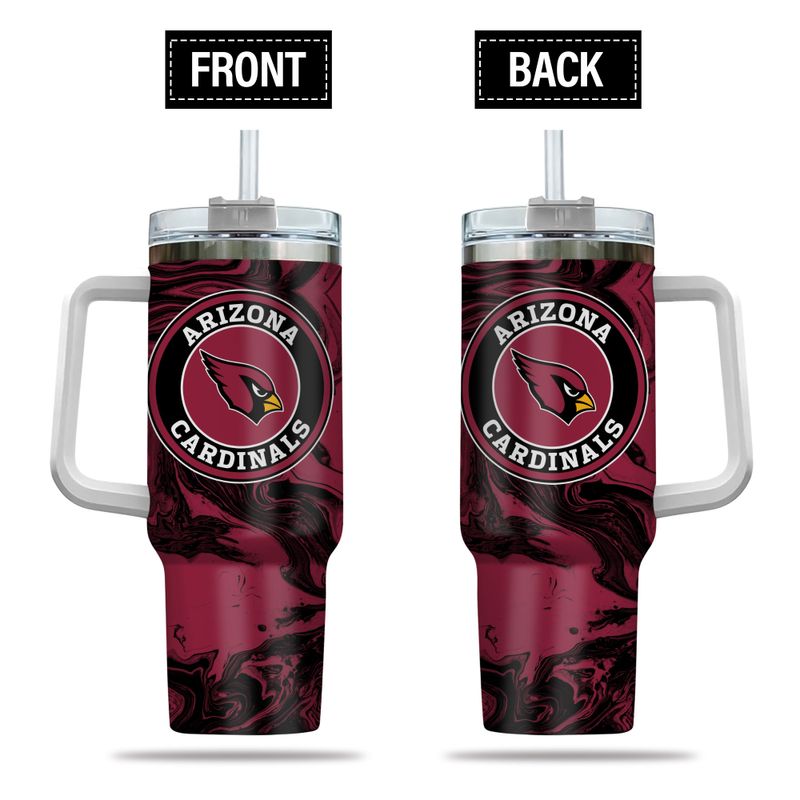 Arizona Cardinals NFL Custom Stanley Quencher 40oz Stainless Steel Tumbler With Handle