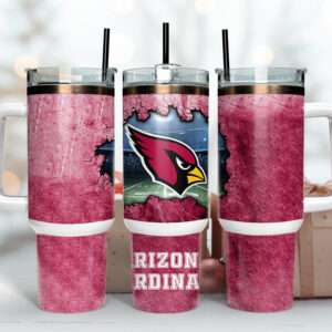 Arizona Cardinals NFL Custom Stanley Quencher 40oz Stainless Steel Tumbler With Handle