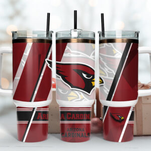 Arizona Cardinals NFL Custom Stanley Quencher 40oz Stainless Steel Tumbler With Handle