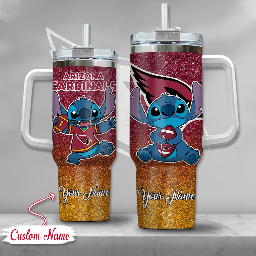 Arizona Cardinals NFL Custom Stanley Quencher 40oz Stainless Steel Tumbler With Handle