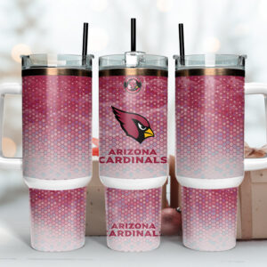 Arizona Cardinals NFL Custom Stanley Quencher 40oz Stainless Steel Tumbler With Handle