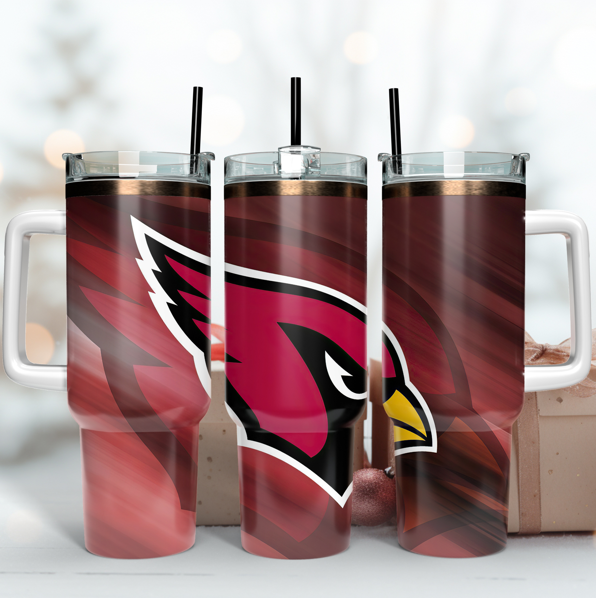 Arizona Cardinals NFL Custom Stanley Quencher 40oz Stainless Steel Tumbler With Handle