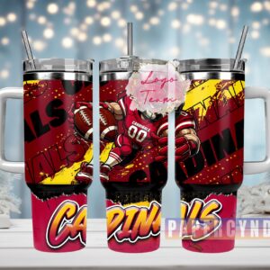 Arizona Cardinals NFL Custom Stanley Quencher 40oz Stainless Steel Tumbler With Handle