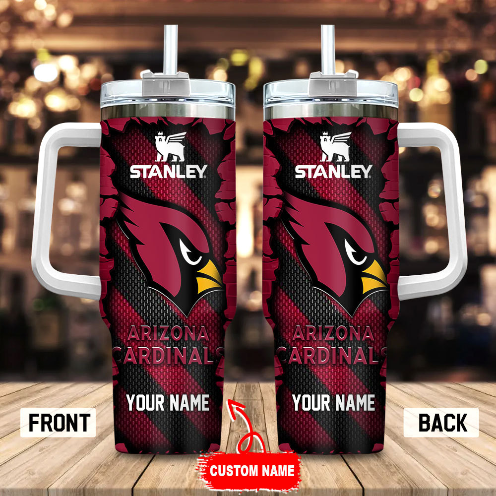 Arizona Cardinals NFL Custom Stanley Quencher 40oz Stainless Steel Tumbler With Handle