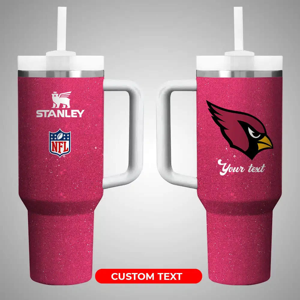 Arizona Cardinals NFL Custom Stanley Quencher 40oz Stainless Steel Tumbler With Handle