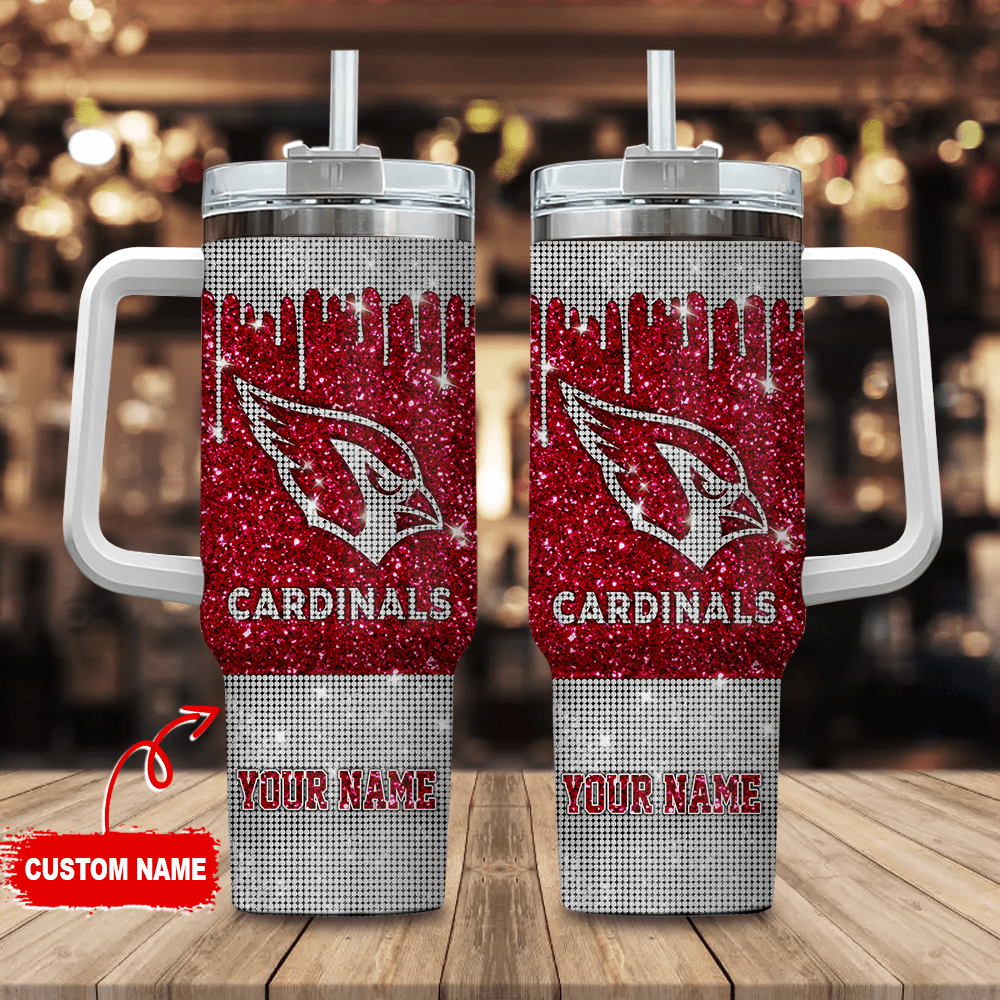 Arizona Cardinals NFL Custom Stanley Quencher 40oz Stainless Steel Tumbler With Handle