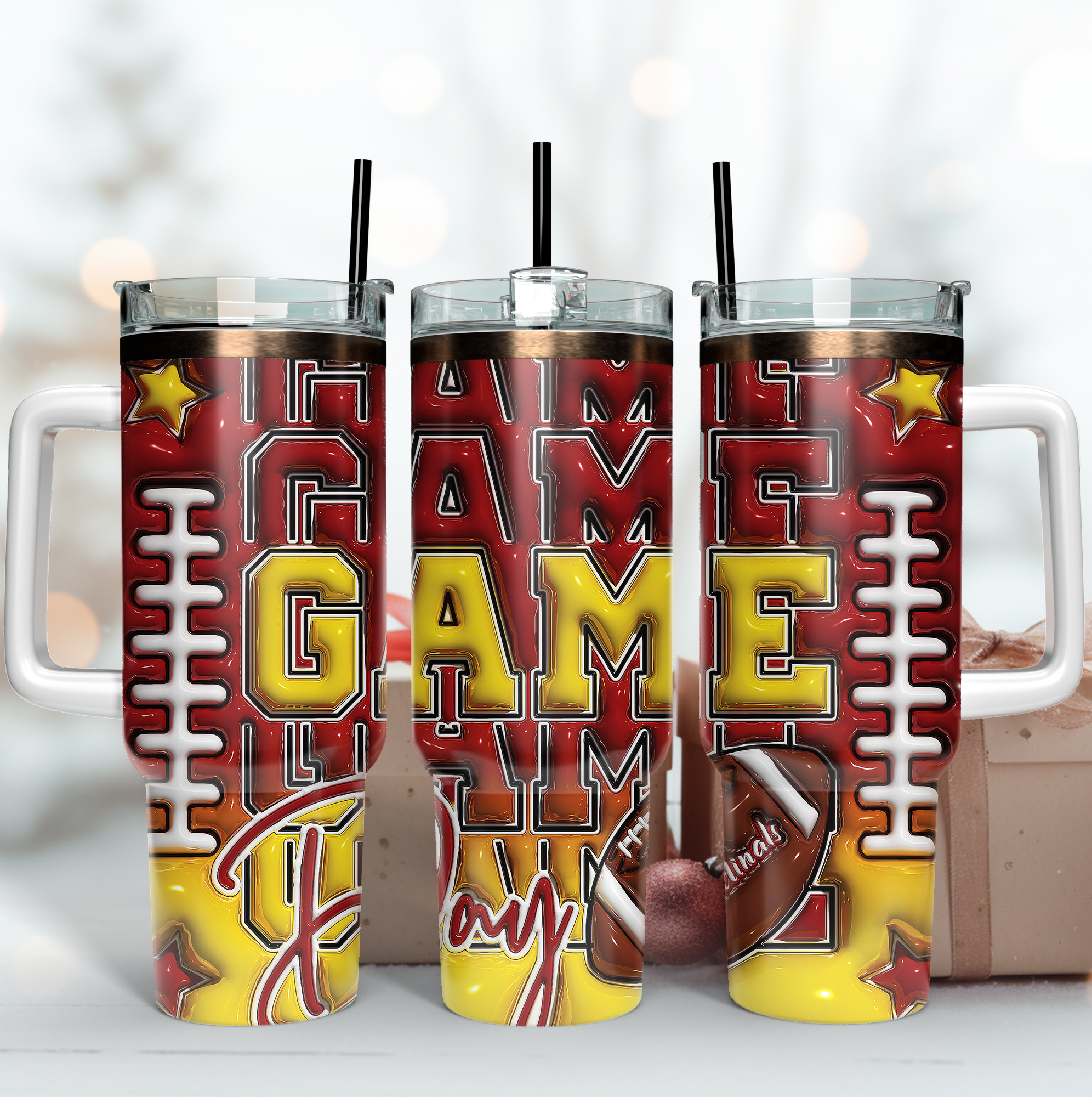 Arizona Cardinals NFL Game Day Custom Stanley Quencher 40oz Stainless Steel Tumbler With Handle