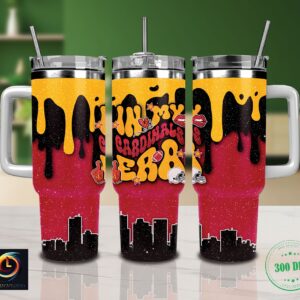 Arizona Cardinals NFL Glitter Custom Stanley Quencher 40oz Stainless Steel Tumbler With Handle