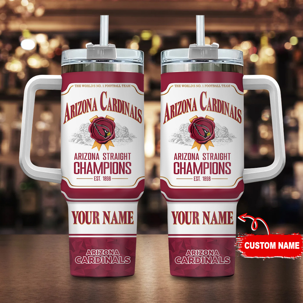Arizona Cardinals NFL Jim Beam Custom Stanley Quencher 40oz Stainless Steel Tumbler With Handle