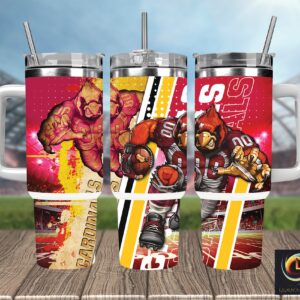 Arizona Cardinals NFL Mascot Custom Stanley Quencher 40oz Stainless Steel Tumbler With Handle