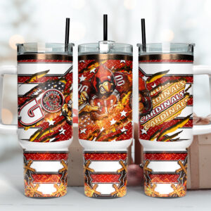 Arizona Cardinals NFL Mascot Custom Stanley Quencher 40oz Stainless Steel Tumbler With Handle
