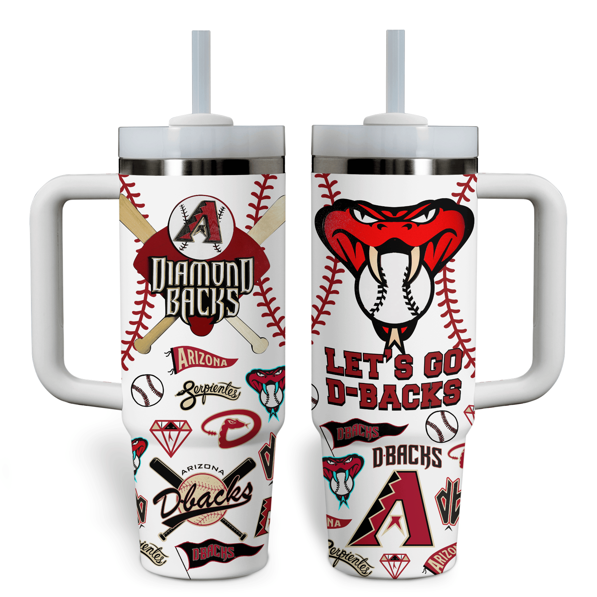 Arizona Diamondbacks MLB Custom Stanley Quencher 40oz Stainless Steel Tumbler With Handle