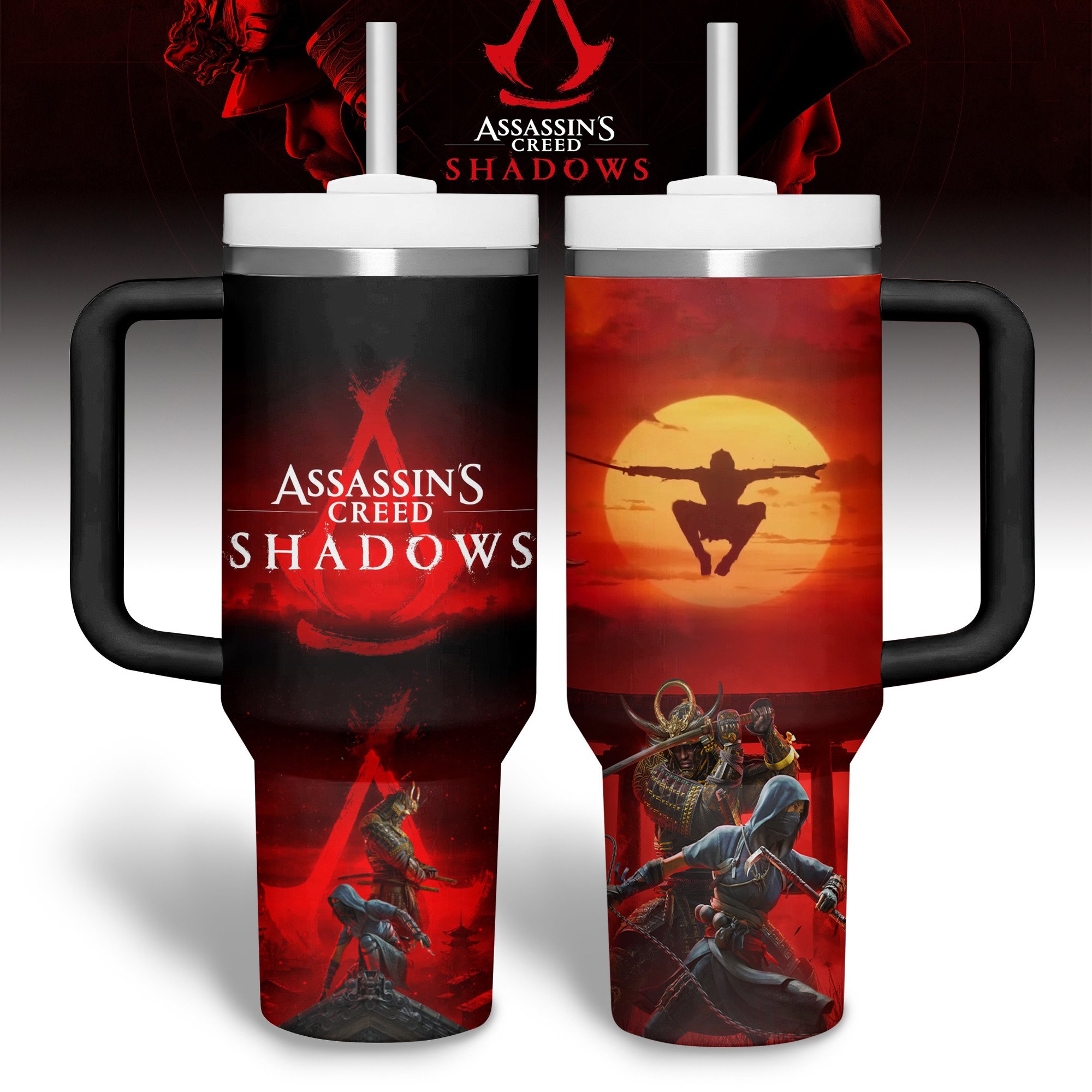 Assassin's Creed Shadows Games Custom Stanley Quencher 40oz Stainless Steel Tumbler With Handle