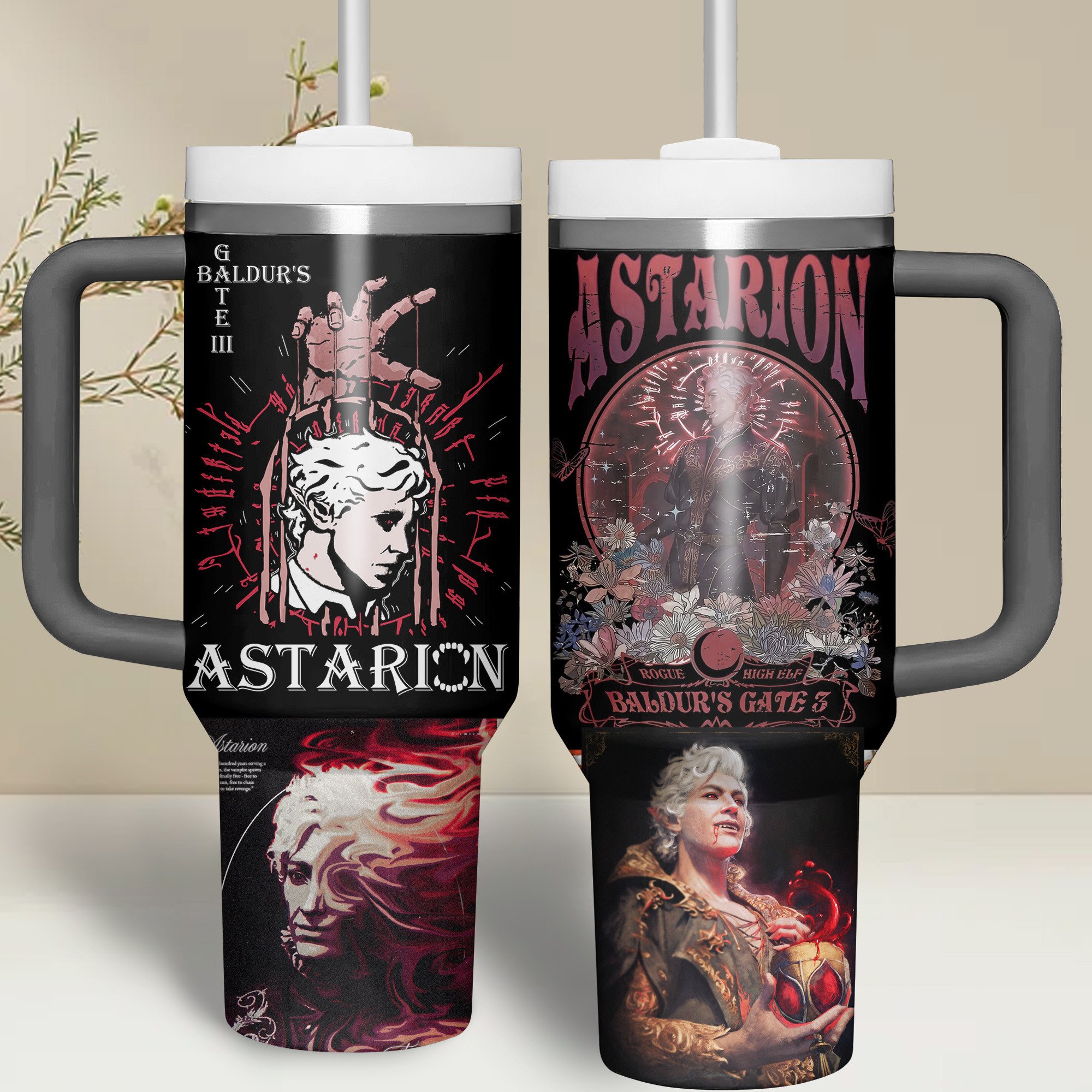 Astarion Games Custom Stanley Quencher 40oz Stainless Steel Tumbler With Handle