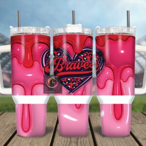 Atlanta Braves MLB Custom Stanley Quencher 40oz Stainless Steel Tumbler With Handle