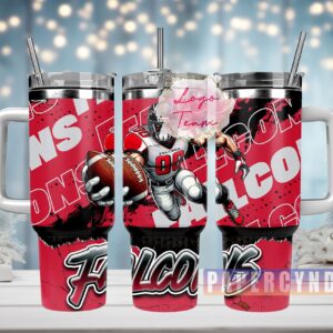 Atlanta Falcons Custom Stanley Quencher 40oz Stainless Steel Tumbler With Handle