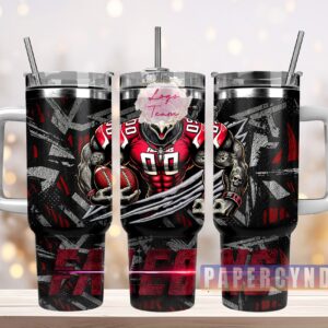 Atlanta Falcons Custom Stanley Quencher 40oz Stainless Steel Tumbler With Handle