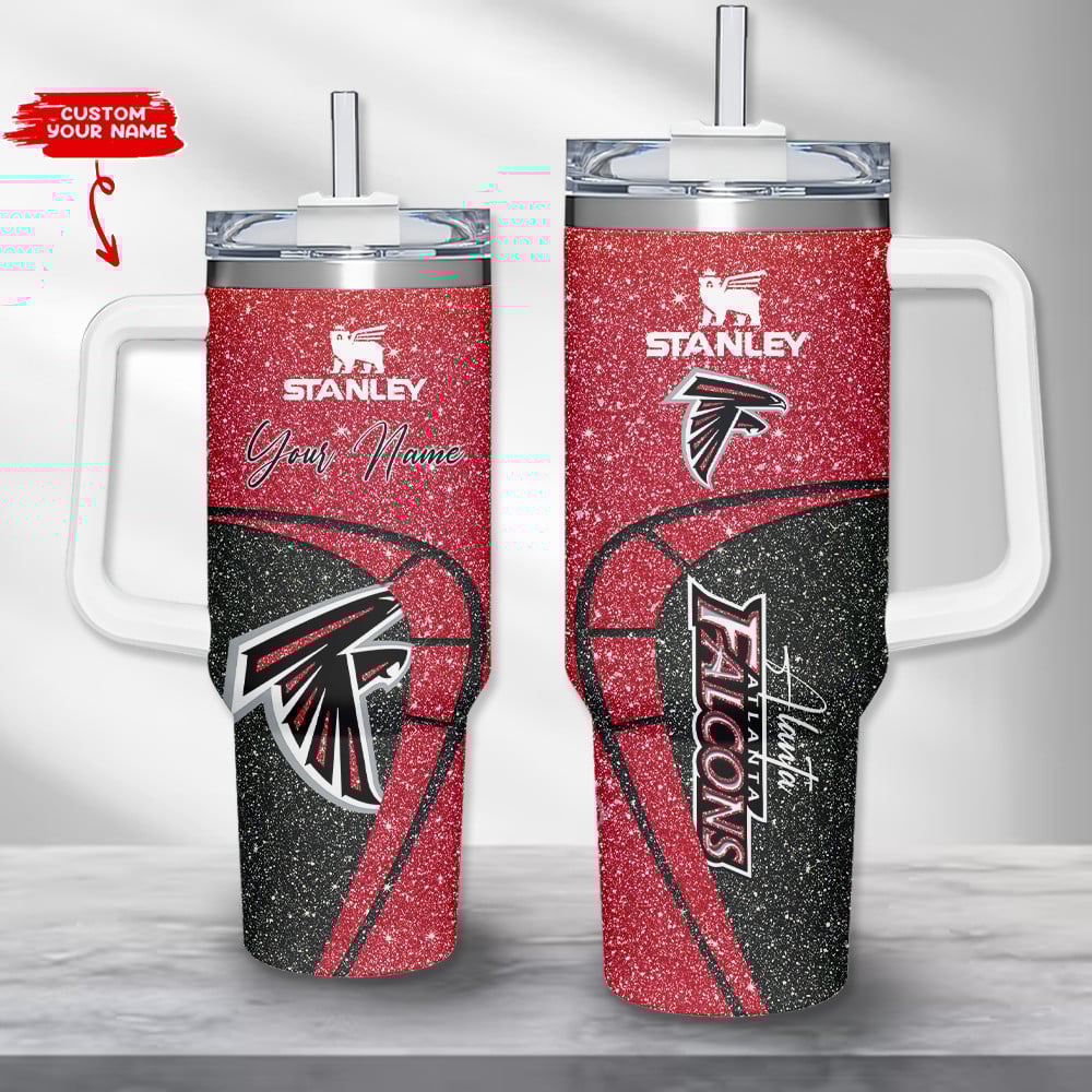 Atlanta Falcons NFL Custom Stanley Quencher 40oz Stainless Steel Tumbler With Handle