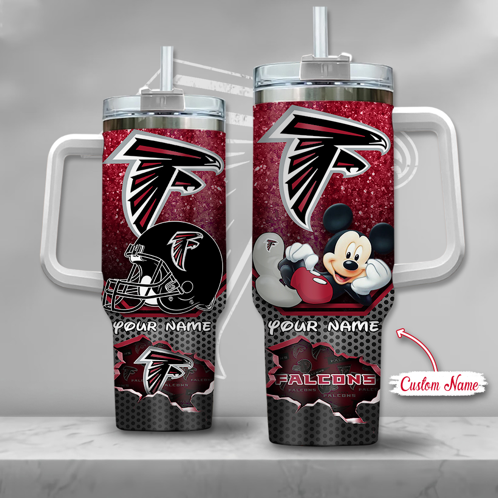 Atlanta Falcons NFL Custom Stanley Quencher 40oz Stainless Steel Tumbler With Handle
