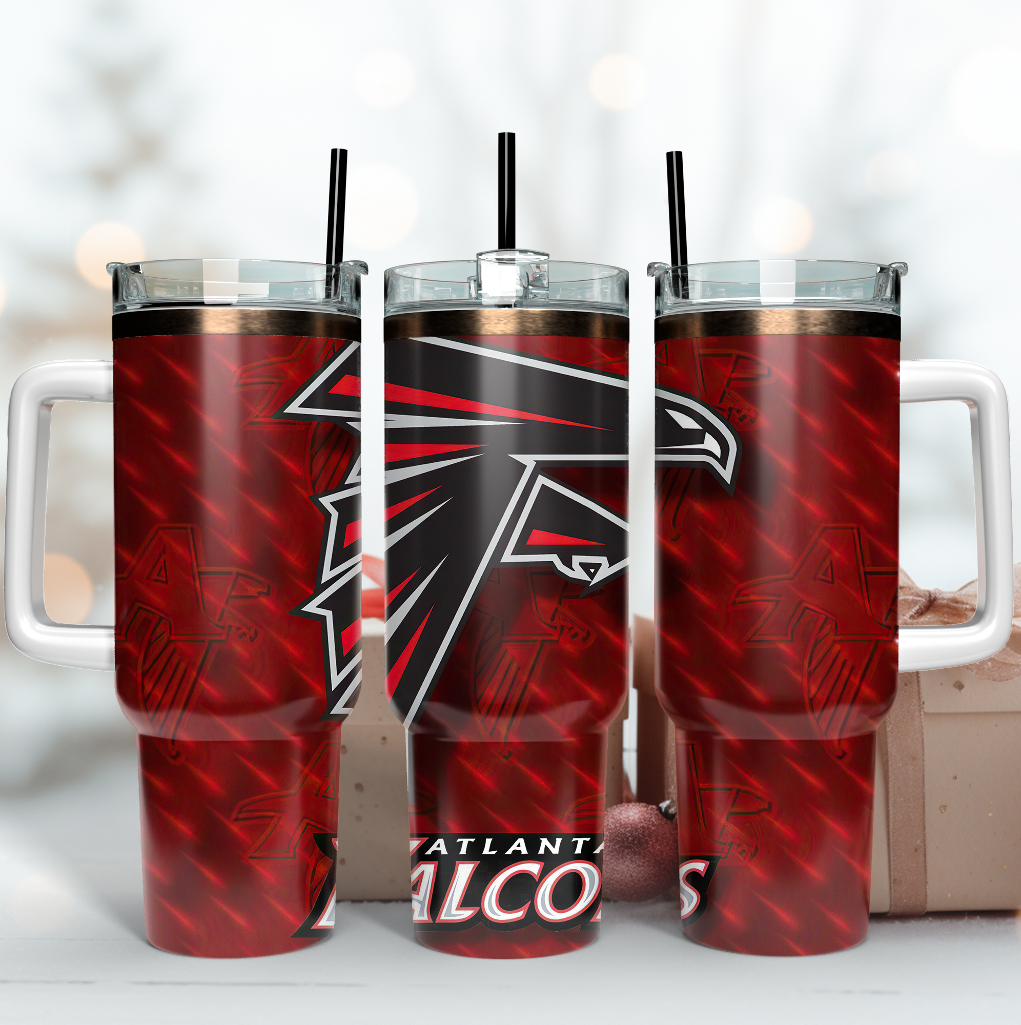 Atlanta Falcons NFL Custom Stanley Quencher 40oz Stainless Steel Tumbler With Handle