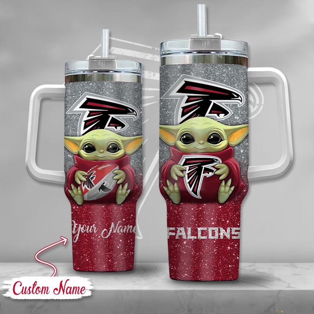 Atlanta Falcons NFL Custom Stanley Quencher 40oz Stainless Steel Tumbler With Handle