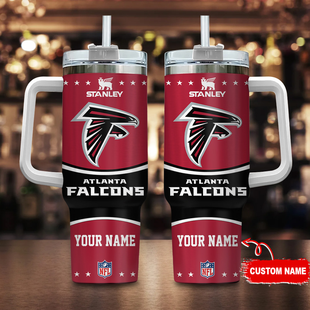 Atlanta Falcons NFL Custom Stanley Quencher 40oz Stainless Steel Tumbler With Handle
