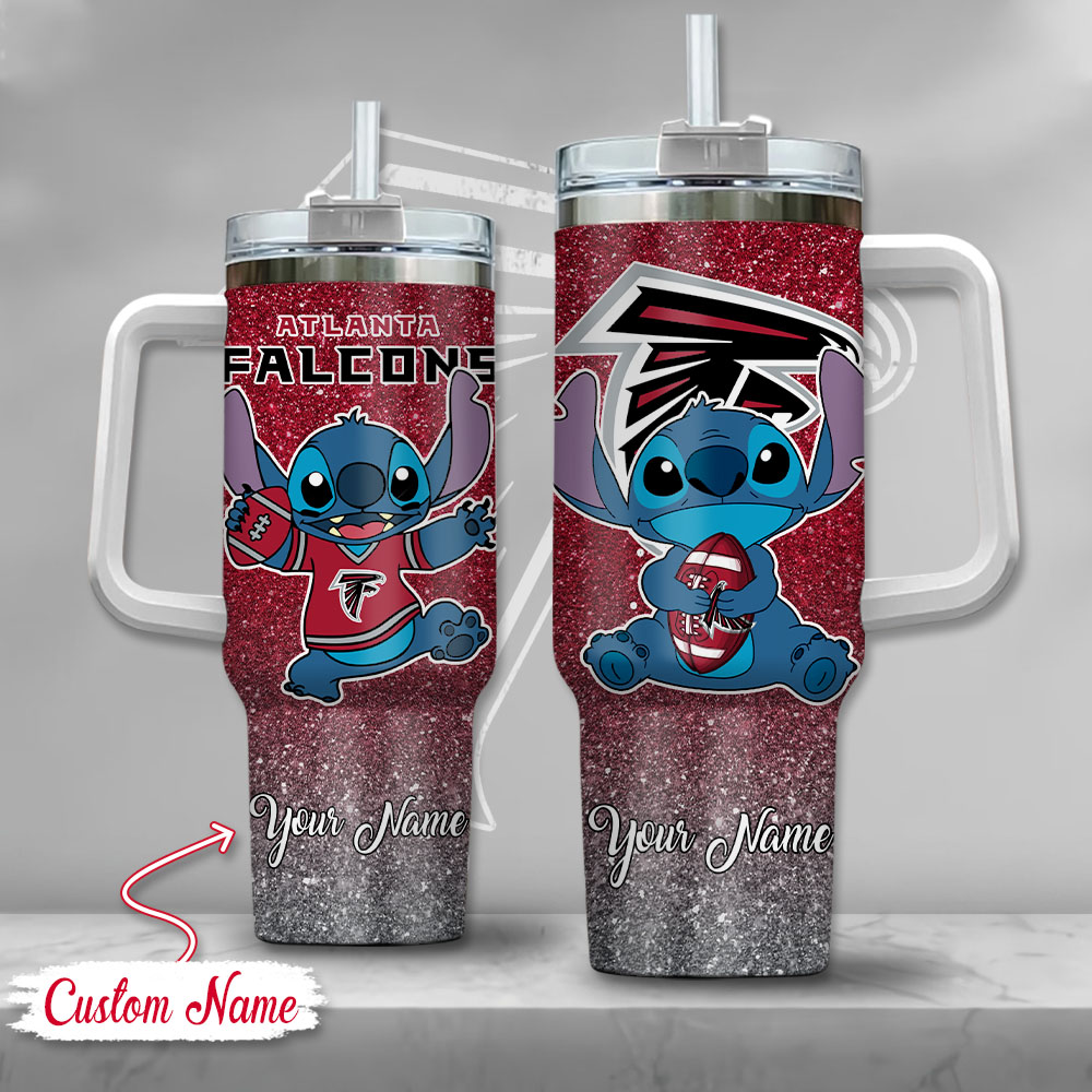 Atlanta Falcons NFL Custom Stanley Quencher 40oz Stainless Steel Tumbler With Handle