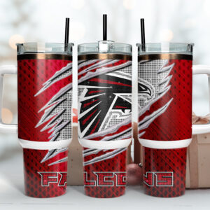 Atlanta Falcons NFL Custom Stanley Quencher 40oz Stainless Steel Tumbler With Handle