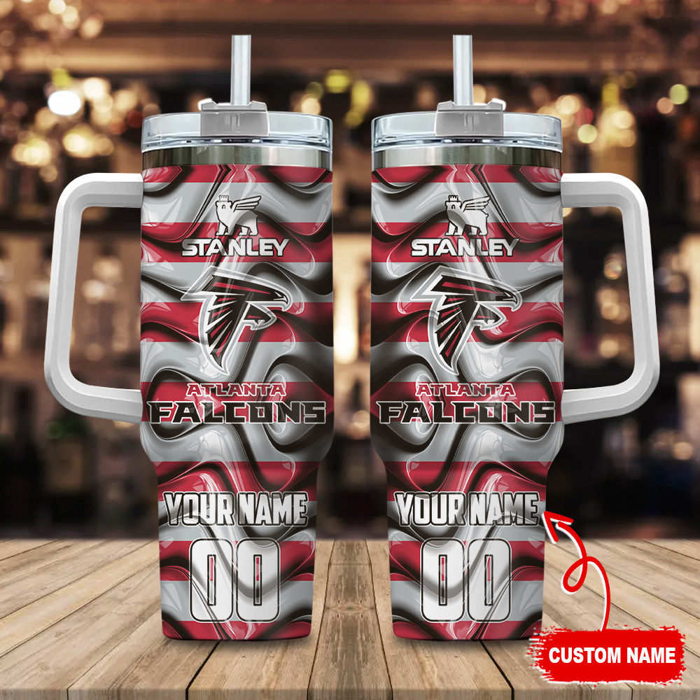 Atlanta Falcons NFL Custom Stanley Quencher 40oz Stainless Steel Tumbler With Handle