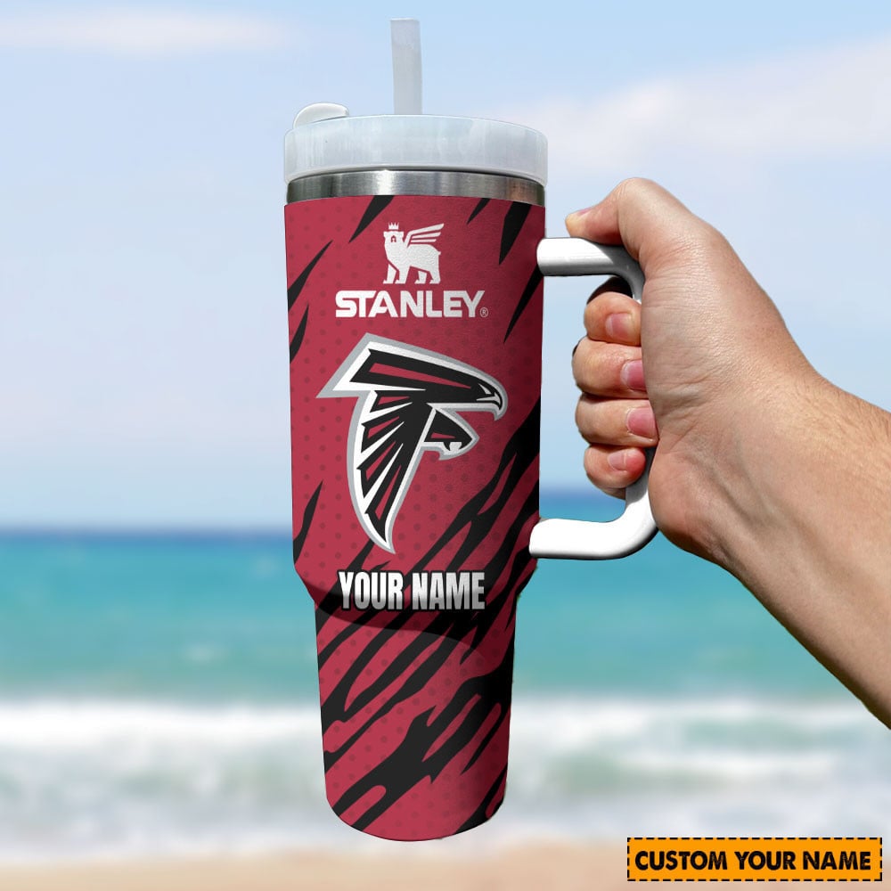 Atlanta Falcons NFL Custom Stanley Quencher 40oz Stainless Steel Tumbler With Handle