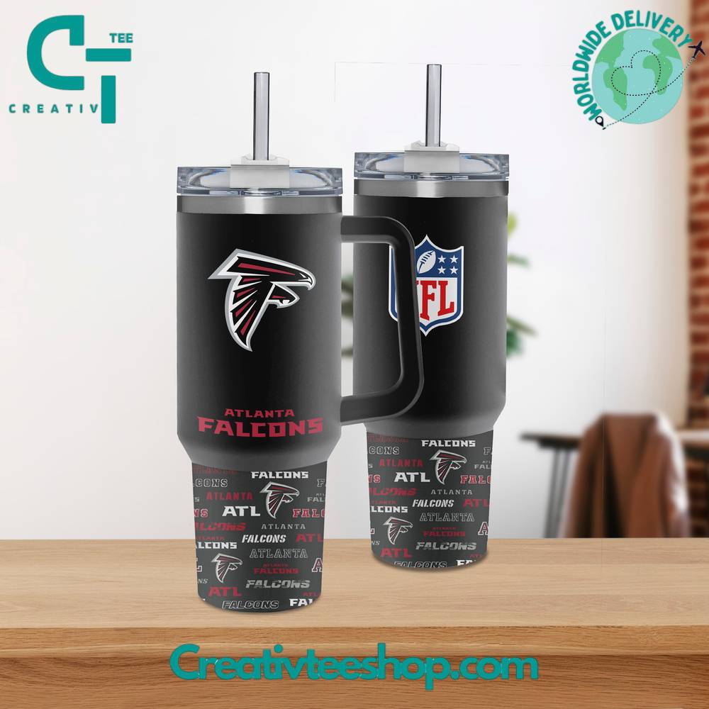Atlanta Falcons NFL Custom Stanley Quencher 40oz Stainless Steel Tumbler With Handle