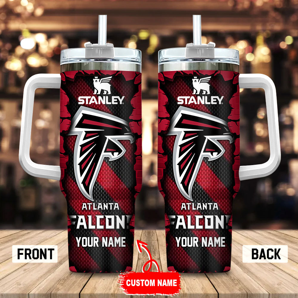 Atlanta Falcons NFL Custom Stanley Quencher 40oz Stainless Steel Tumbler With Handle
