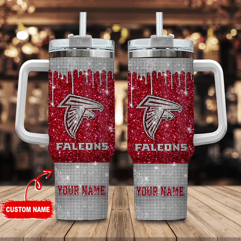 Atlanta Falcons NFL Custom Stanley Quencher 40oz Stainless Steel Tumbler With Handle