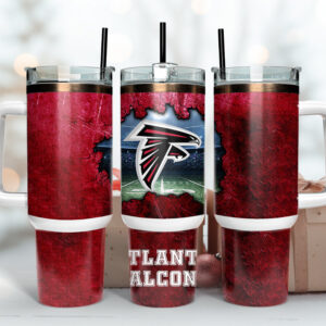 Atlanta Falcons NFL Custom Stanley Quencher 40oz Stainless Steel Tumbler With Handle