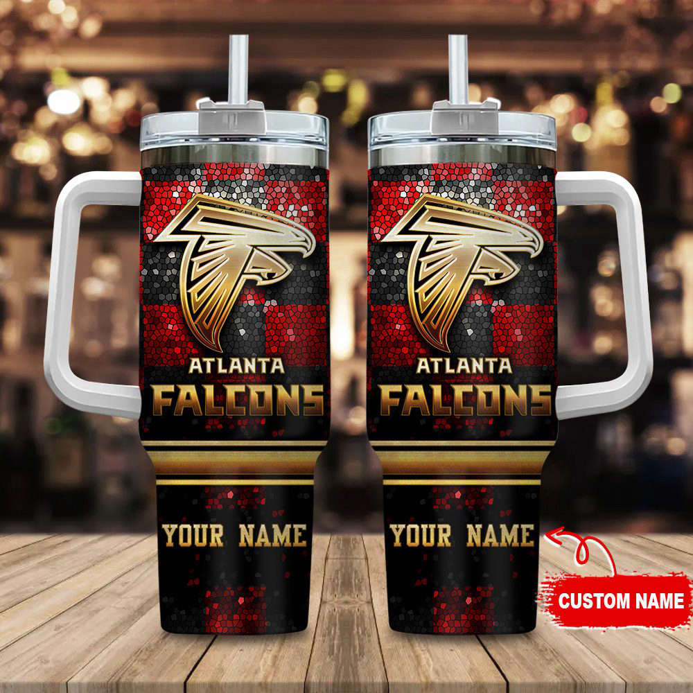 Atlanta Falcons NFL Custom Stanley Quencher 40oz Stainless Steel Tumbler With Handle