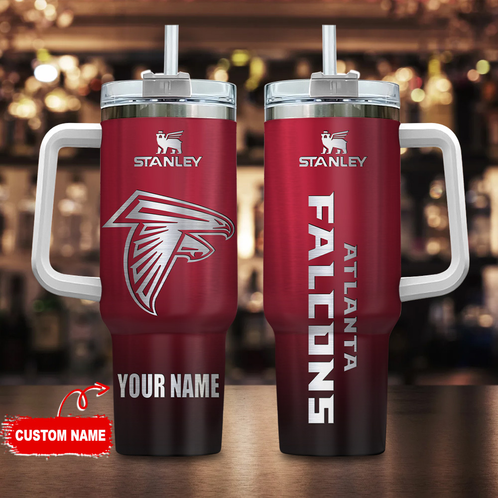 Atlanta Falcons NFL Custom Stanley Quencher 40oz Stainless Steel Tumbler With Handle