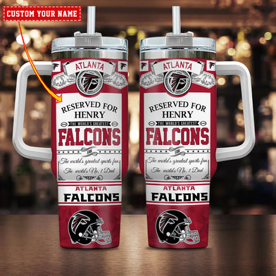 Atlanta Falcons NFL Custom Stanley Quencher 40oz Stainless Steel Tumbler With Handle