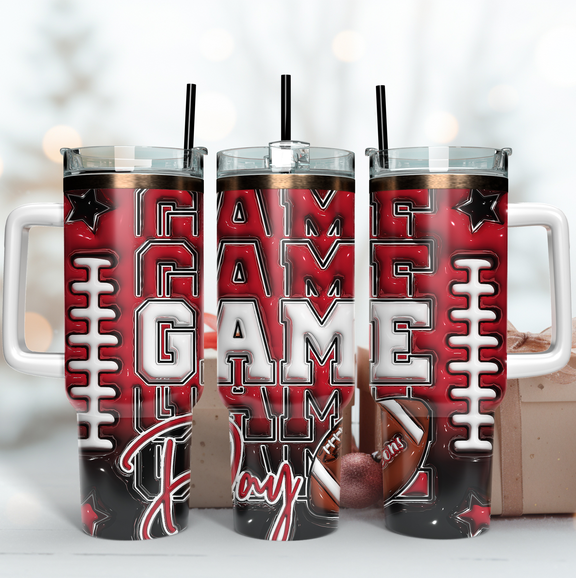 Atlanta Falcons NFL Game Day Custom Stanley Quencher 40oz Stainless Steel Tumbler With Handle
