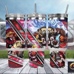 Atlanta Falcons NFL Mascot Custom Stanley Quencher 40oz Stainless Steel Tumbler With Handle